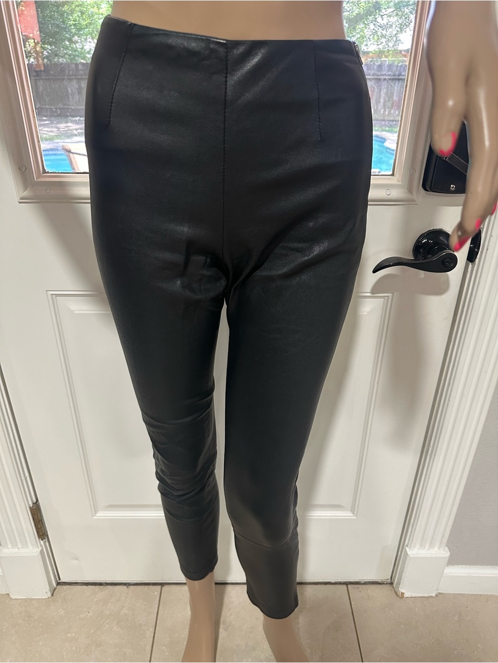 Alexander Wang Black Genuine Leather Pants